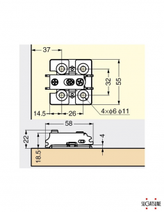 Base clip J95-P6T para... 2