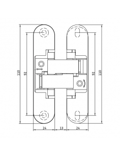 BISAGRA OCULTA IBFM 3D PARA PUERTA ACORAZADA (JUEGO 2uds) ref. 754