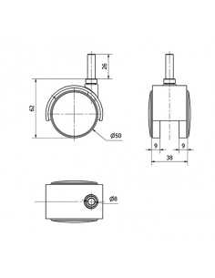 Rueda giratoria 31DK50... 2