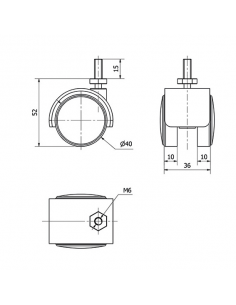 Rueda giratoria 50DK40... 2