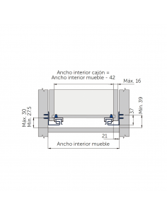 Guía de cajón oculta ECO push 2