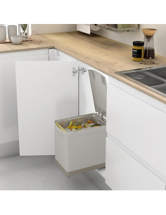 Cubo basura rectangular beige