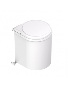 Cubo basura redondo blanco 2