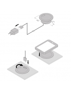 Cargador inalámbrico Qi + USB 2